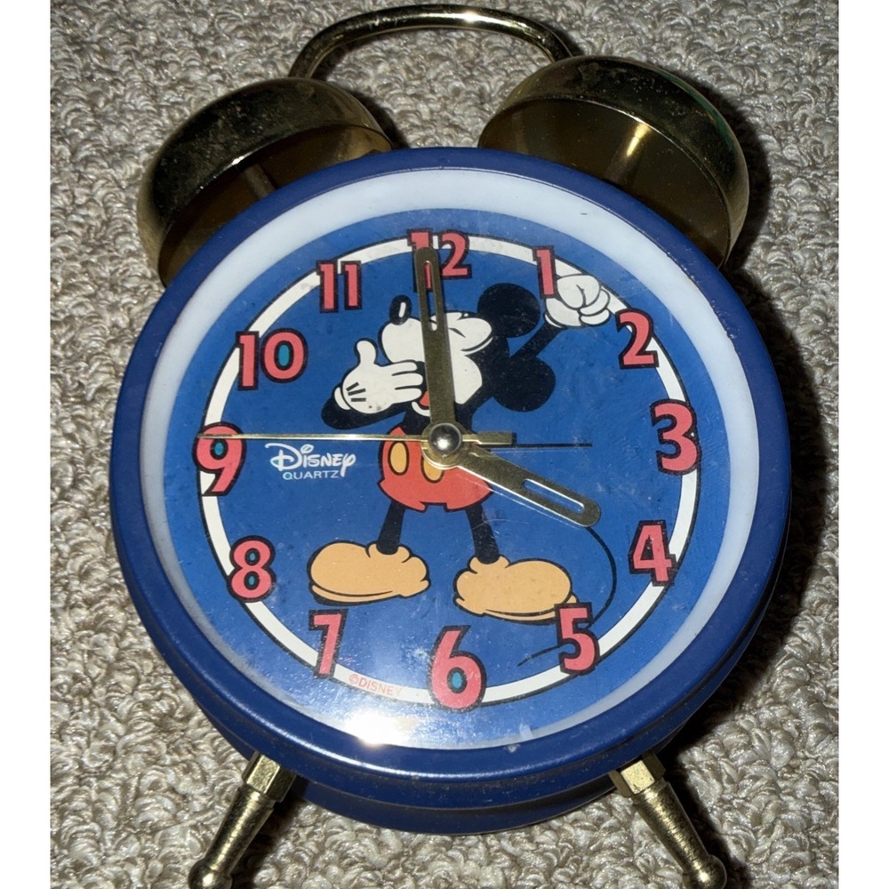 Vintage Mickey Mouse Alarm Clock‎ Disney Quartz Fair Condition Battery Operated